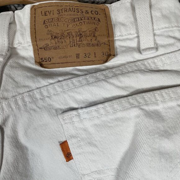 VINTAGE Levi 550 Orange Tab Jeans Men's 32x30 White Made In USA VTG Denim - Picture 1 of 9